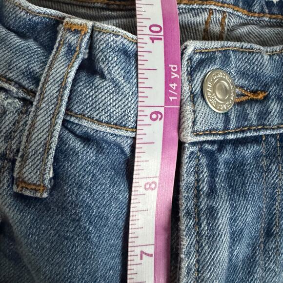 Zara Jeans Women's 6 Blue Distressed Premium Denim Straight Ankle - Picture 7 of 10